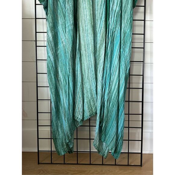 LotusTrader Hand Made Gypsy Kimono Kaftan Gauzy Batik Womens OS Green Boho - Picture 6 of 10